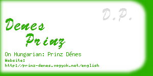 denes prinz business card